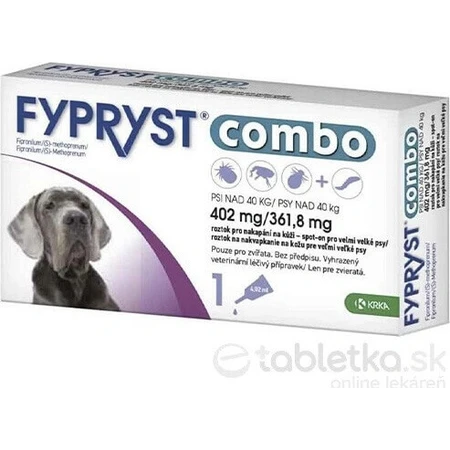 FYPRYST комбо 402 мг/361,8 мг PSY OVER 40 кг 1×4,02 мл, препарат від бліх: ціни та характеристики