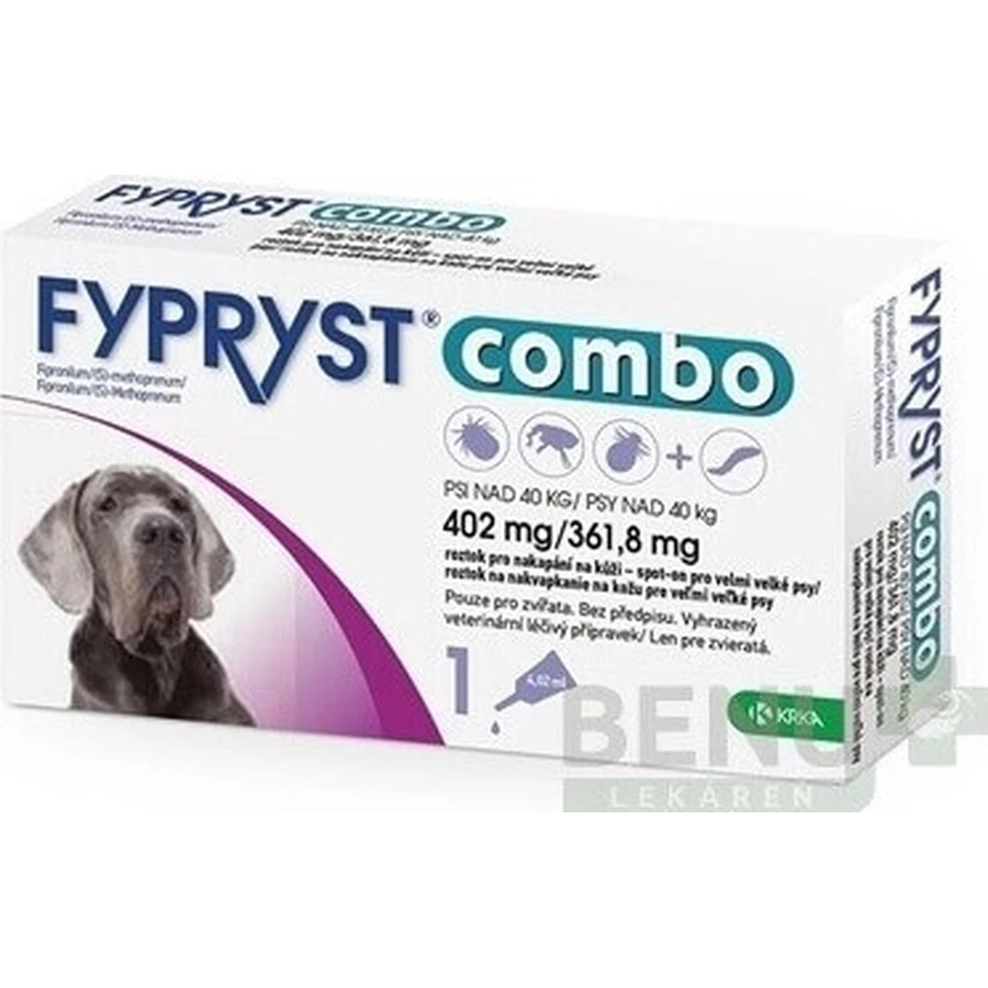 FYPRYST комбо 402 мг/361,8 мг PSY OVER 40 кг 1×4,02 мл, препарат від бліх: ціни та характеристики
