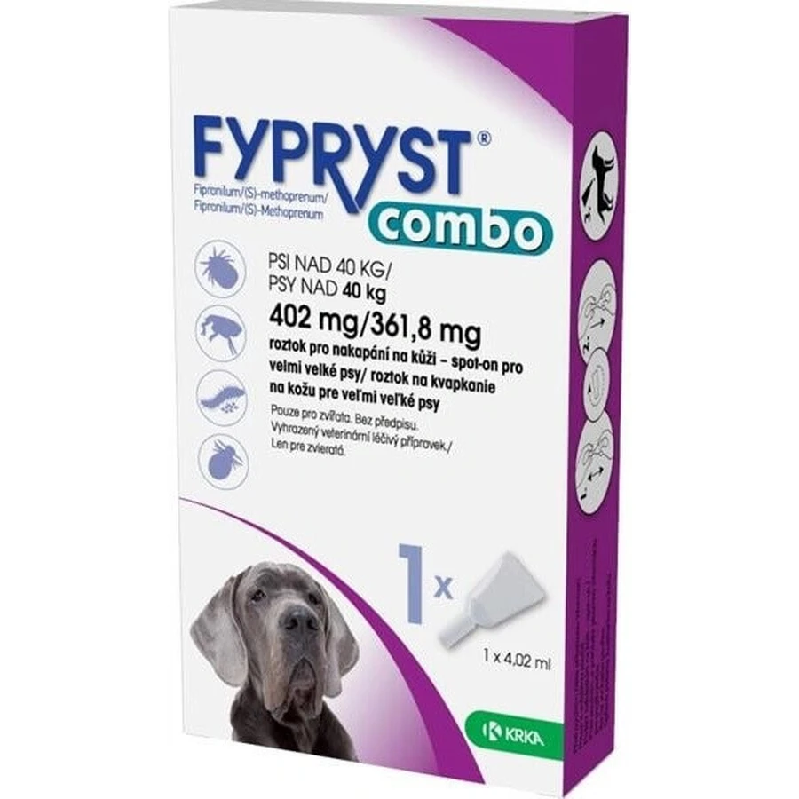 FYPRYST комбо 402 мг/361,8 мг PSY OVER 40 кг 1×4,02 мл, препарат від бліх: ціни та характеристики