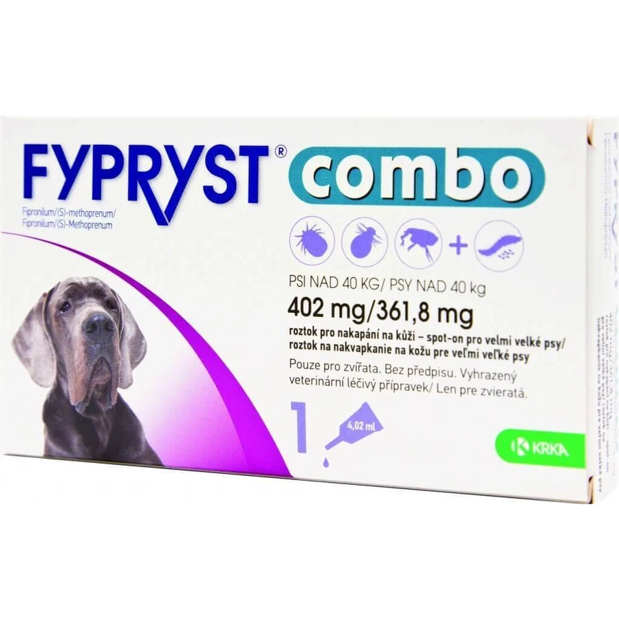 FYPRYST комбо 402 мг/361,8 мг PSY OVER 40 кг 1×4,02 мл, препарат від бліх: ціни та характеристики