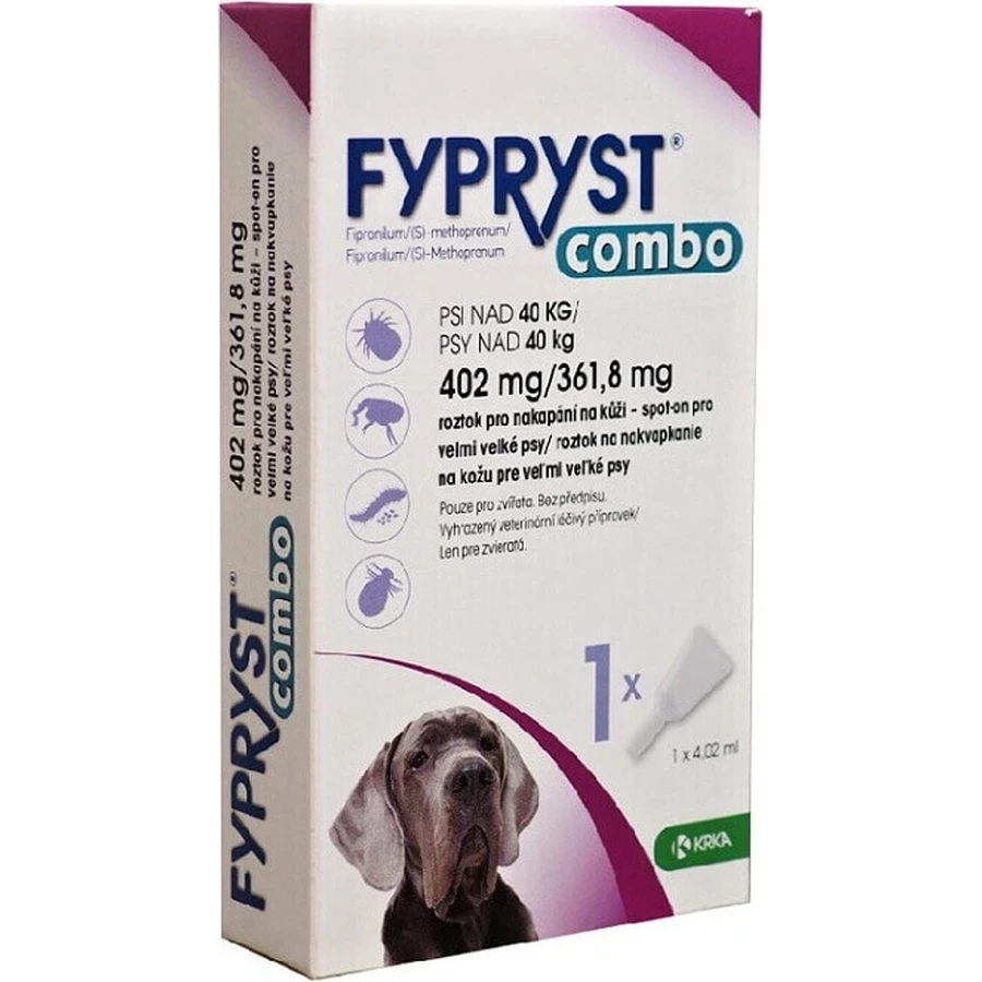 FYPRYST комбо 402 мг/361,8 мг PSY OVER 40 кг 1×4,02 мл, препарат від бліх: ціни та характеристики