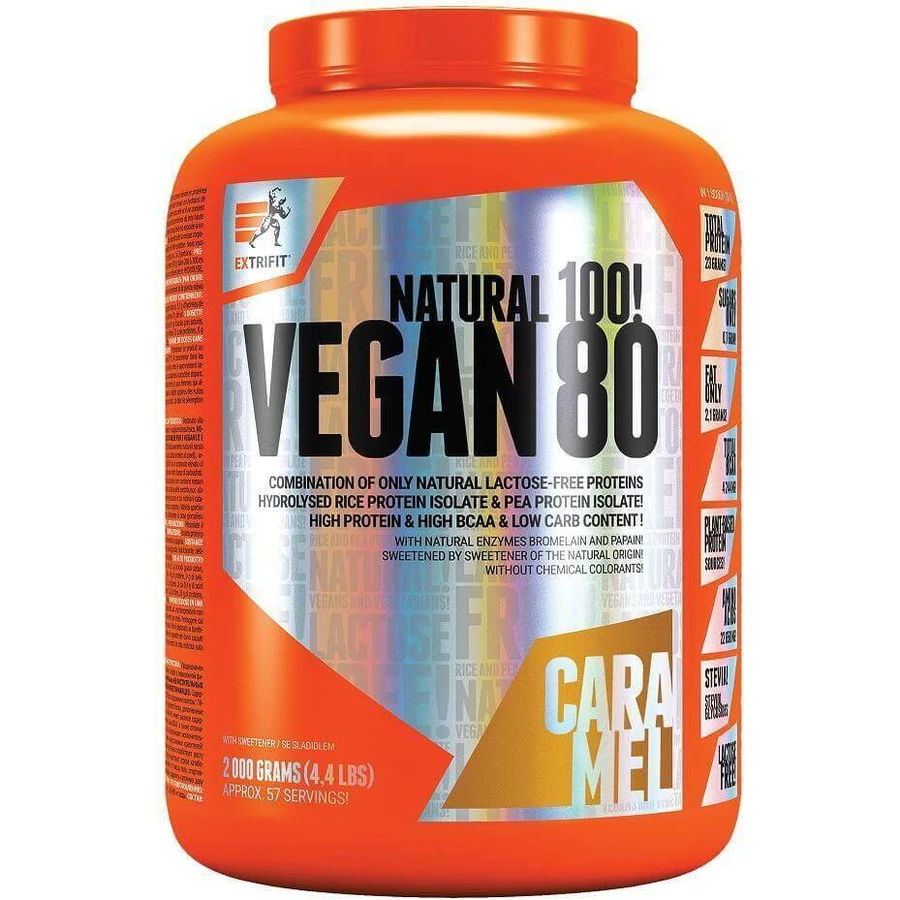 Extrifit Vegan 80 карамель 2000 г: цены и характеристики