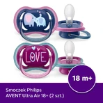 Пустушка Philips Avent Ultra Air girl SCF349/22,, силіконова, симетрична, для дівчинки, від 18 місяців, 2 шт.: ціни та характеристики
