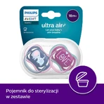 Пустушка Philips Avent Ultra Air girl SCF349/22,, силіконова, симетрична, для дівчинки, від 18 місяців, 2 шт.: ціни та характеристики