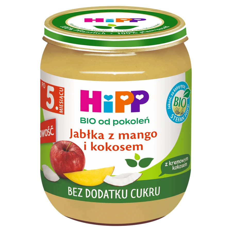 HiPP Fruits Bio, яблуко з манго та кокосом, після 5 місяців, 160 г КОРОТКИЙ ТЕРМІН: ціни та характеристики