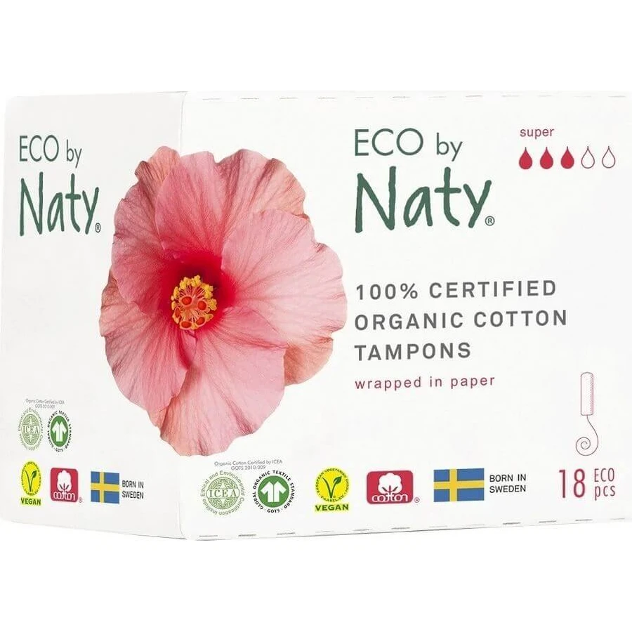 Eco by Naty тампони супер 1×18 шт, тампони: ціни та характеристики