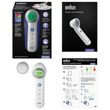 Braun BNT 400, бесконтактный термометр для лба 5 в 1 с точным определением возраста, белый: цены и характеристики