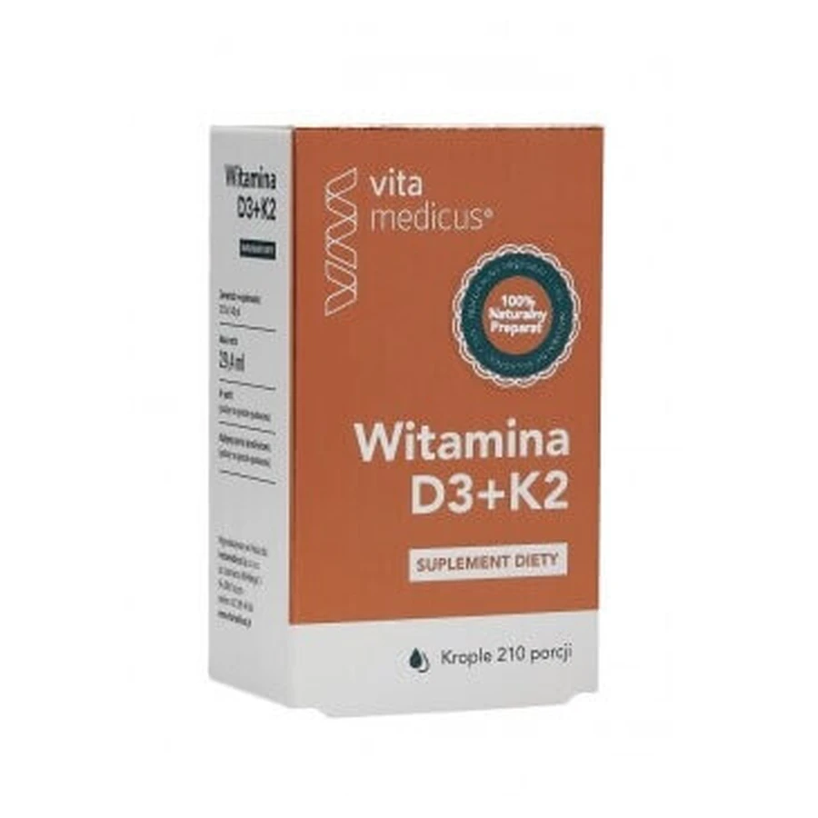 Витамин D3+K2 vita medicus капли 294 мл: цены и характеристики
