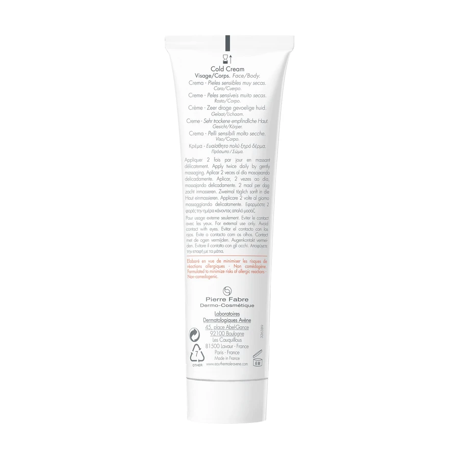 Avene Холодний крем для обличчя та тіла, для чутливої та дуже сухої шкіри, 100 мл: ціни та характеристики