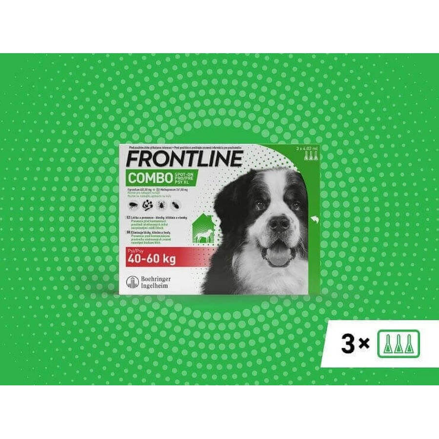 FRONTLINE COMBO спот-он для собак XL 3 х 4,02 мл 3×4,02 мл, препарат від паразитів: ціни та характеристики