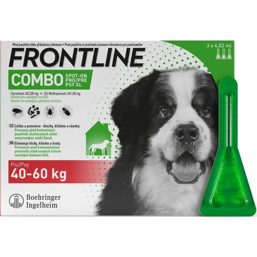 FRONTLINE COMBO спот-он для собак XL 3 х 4,02 мл 3×4,02 мл, препарат від паразитів: ціни та характеристики