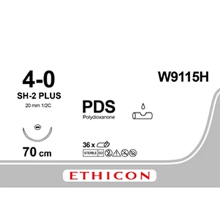 Шовний матеріал Pds ii (полідіаксанон, монофіламентна нитка) W9115H 4/0, 70 см, голка 20 мм колюча 1/2, фіолетовий
