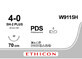 Шовний матеріал Pds ii (полідіаксанон, монофіламентна нитка) W9115H 4/0, 70 см, голка 20 мм колюча 1/2, фіолетовий
