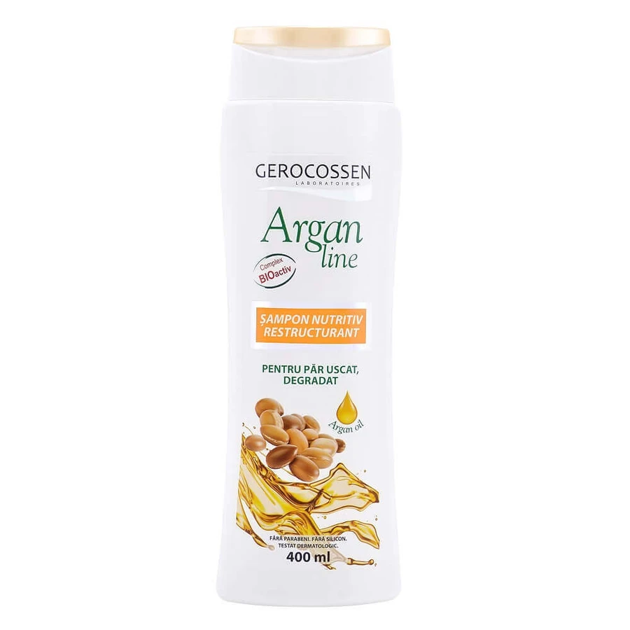 Поживний відновлюючий шампунь з олією кокоса та авокадо Argan Line, 400 мл, Gerocossen: ціни та характеристики