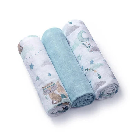 BabyOno Natural Bamboo, натуральные подгузники с бамбуковыми волокнами, голубые, 70 x 70 см, 3 шт.: цены и характеристики