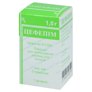 Цефепім пор. д/п ін. р-ну 1 г фл.