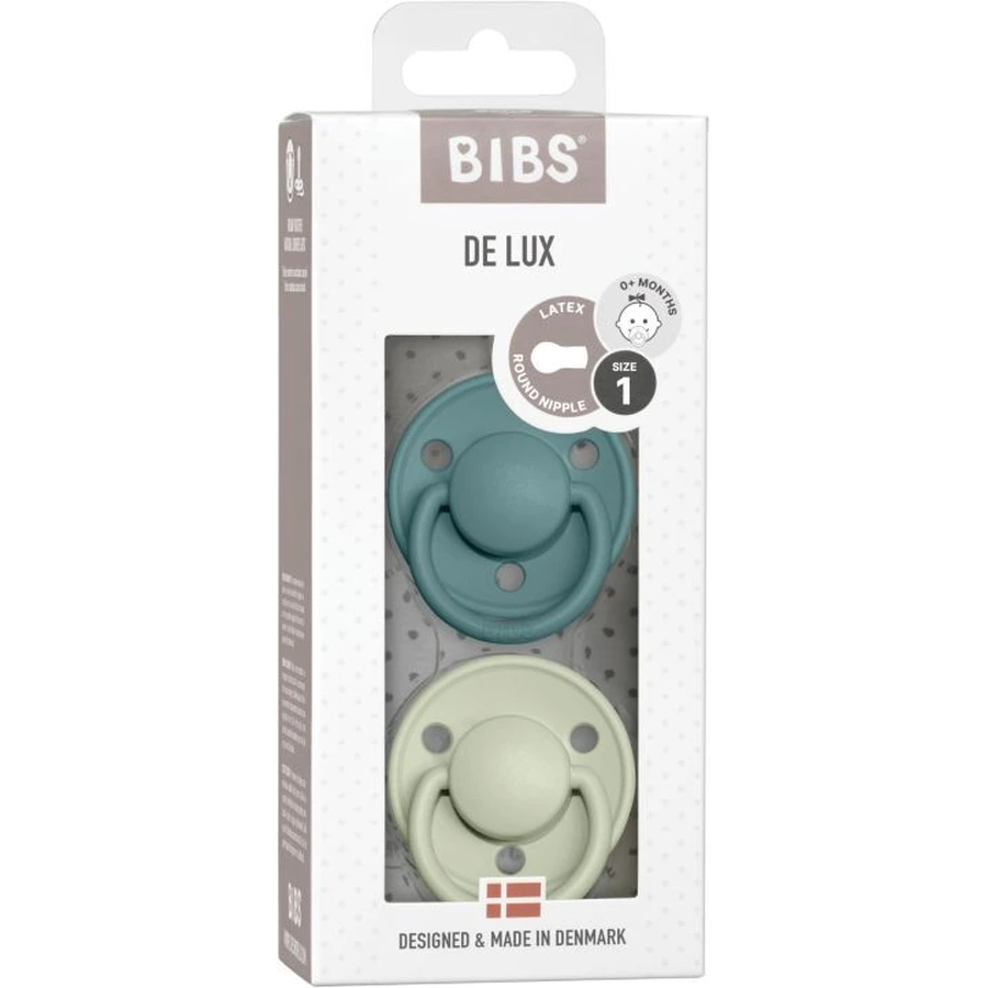Пустышка BIBS De Lux из натурального каучука - , возраст 2 года, облако/черный 2 шт.: цены и характеристики
