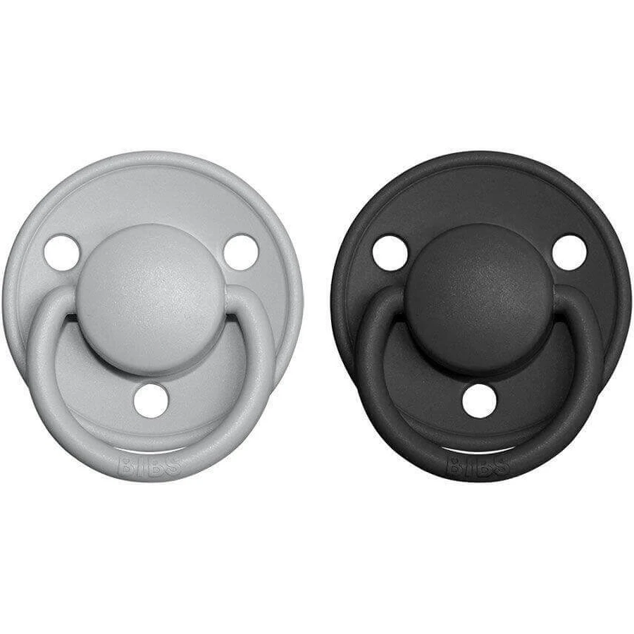 Пустышка BIBS De Lux из натурального каучука - , возраст 2 года, облако/черный 2 шт.: цены и характеристики