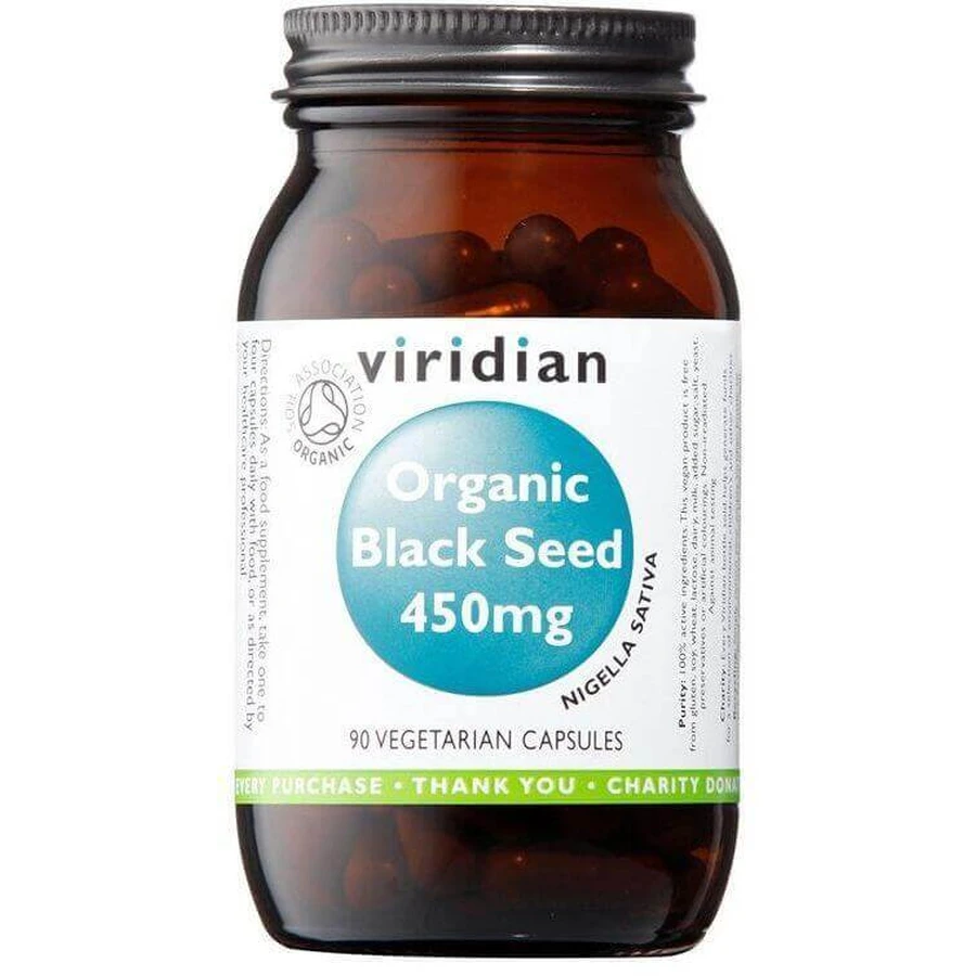 Viridian Organic Black Seed 450 мг, 90 капсул: цены и характеристики