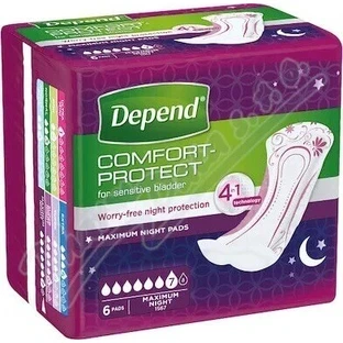 Прокладки DEPEND MAXIMUM от недержания для женщин, 12,5х34 см, 953 мл, 1х6 шт.