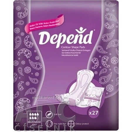 Прокладки DEPEND MAXIMUM от недержания для женщин, 12,5х34 см, 953 мл, 1х6 шт.: цены и характеристики