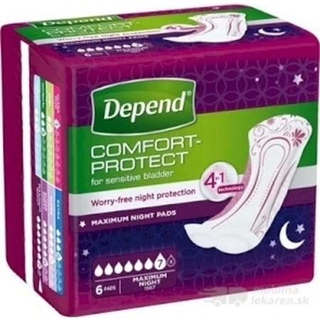 Прокладки DEPEND MAXIMUM от недержания для женщин, 12,5х34 см, 953 мл, 1х6 шт.: цены и характеристики