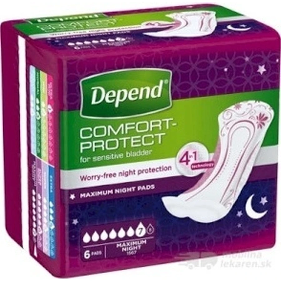 Прокладки DEPEND MAXIMUM от недержания для женщин, 12,5х34 см, 953 мл, 1х6 шт.: цены и характеристики