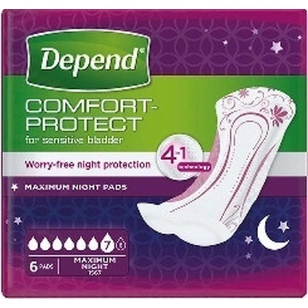 Прокладки DEPEND MAXIMUM от недержания для женщин, 12,5х34 см, 953 мл, 1х6 шт.: цены и характеристики