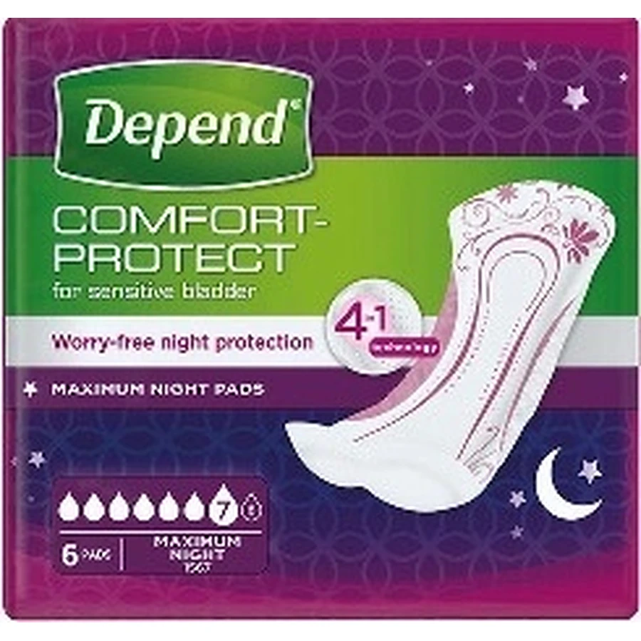 Прокладки DEPEND MAXIMUM от недержания для женщин, 12,5х34 см, 953 мл, 1х6 шт.: цены и характеристики