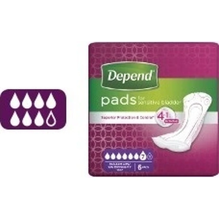 Прокладки DEPEND MAXIMUM от недержания для женщин, 12,5х34 см, 953 мл, 1х6 шт.: цены и характеристики