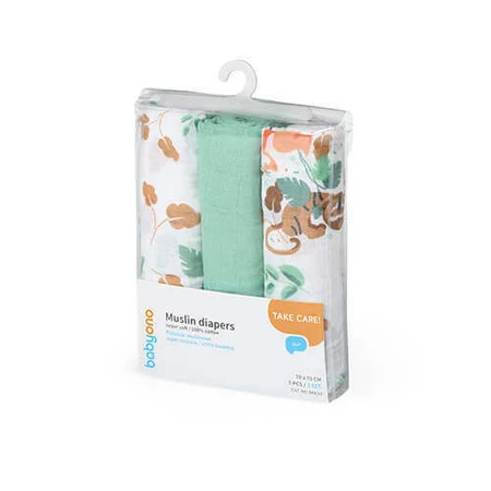 BabyOno, тканевые подгузники, 100% хлопок, зеленые, 70 x 70 см, 3 шт.: цены и характеристики