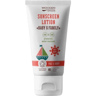 Woodenspoon Сонцезахисний лосьйон для тіла в тубі Baby & Family SPF 50 150 мл