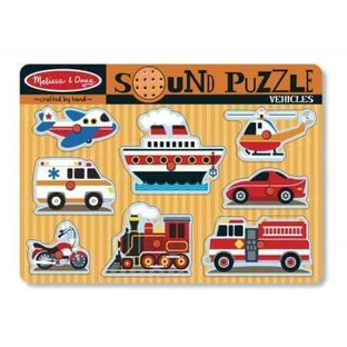 Звуковой пазл "Транспортное средство", Melissa and Doug