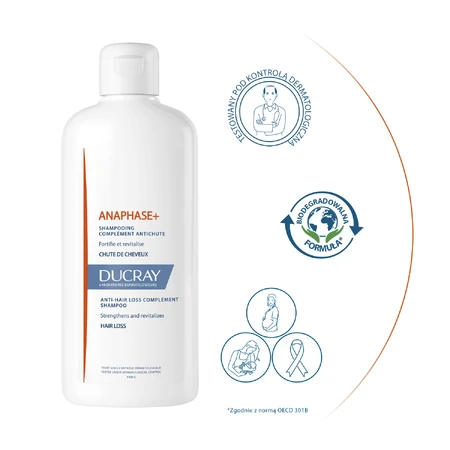 Ducray Anapase+, Шампунь для завершения процедуры против выпадения волос, 400 мл: цены и характеристики