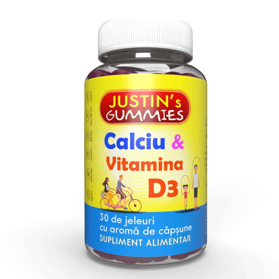 Желейні пастилки Justins Кальцій + Вітамін D3, 30 шт, Justin Pharma: ціни та характеристики