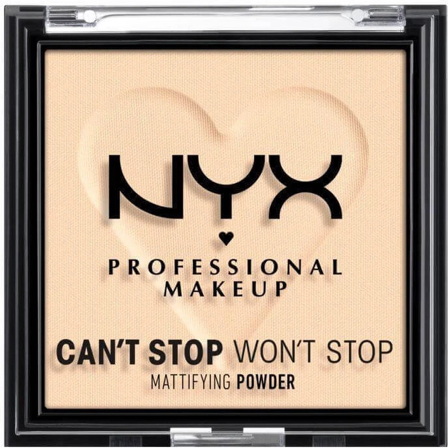 Компактна матуюча пудра NYX Professional Makeup Can't Stop Won't Stop Mattifying Powder - відтінок 01 Fair 6 г: ціни та характеристики