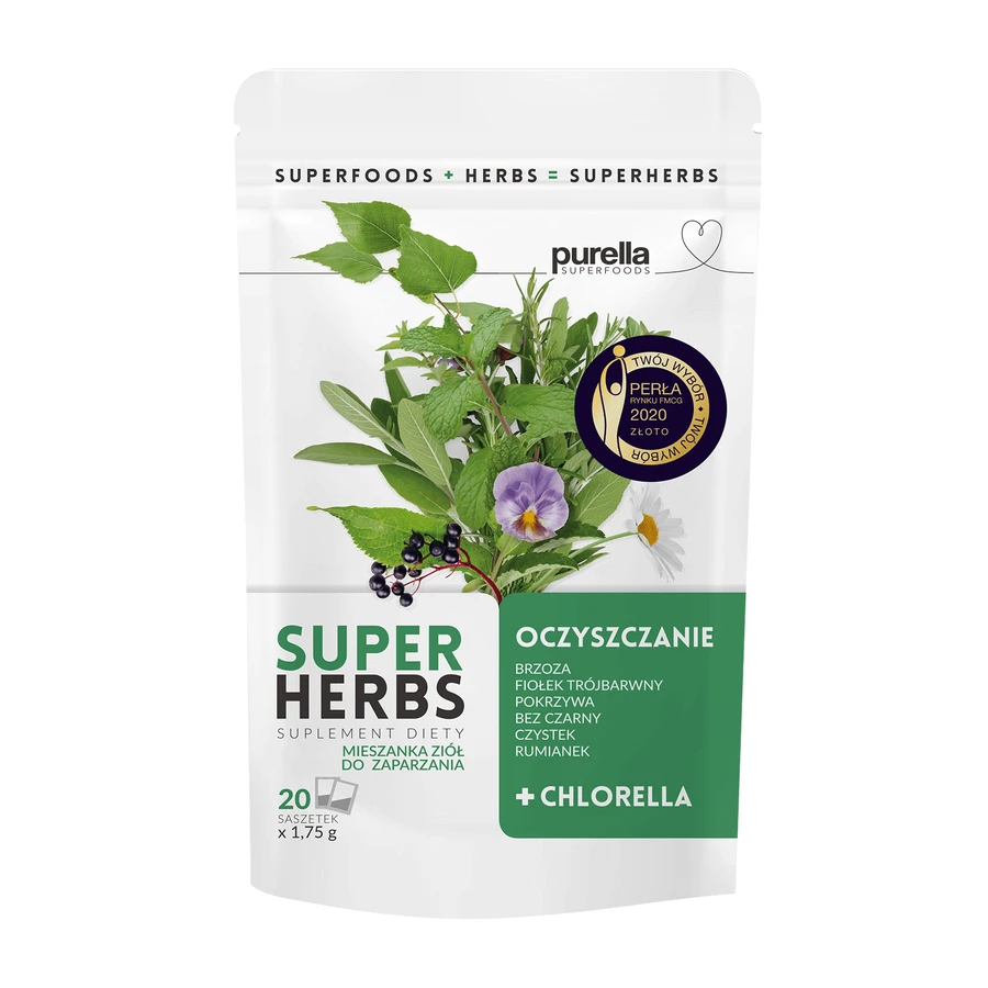 Purella Superherbs Cleansing, травяная смесь, 1,75 г x 20 пакетиков: цены и характеристики