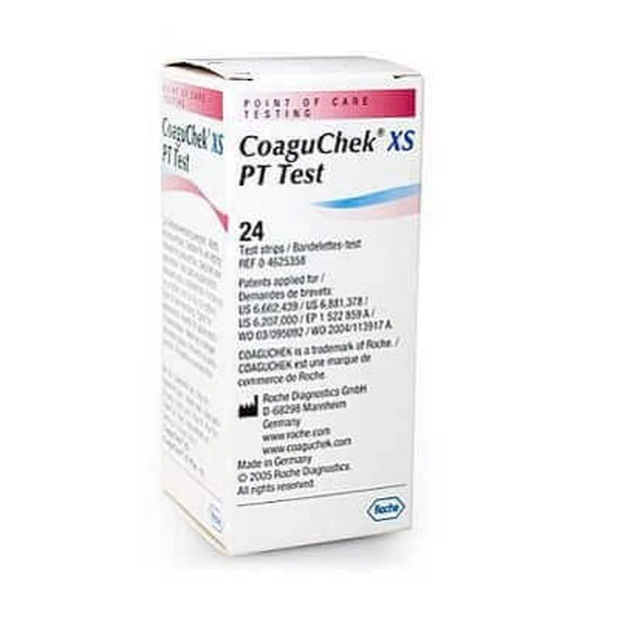 Тест-смужки Roche Coagu Chek XS PT Test для визначення МНО, 24 шт.: ціни та характеристики