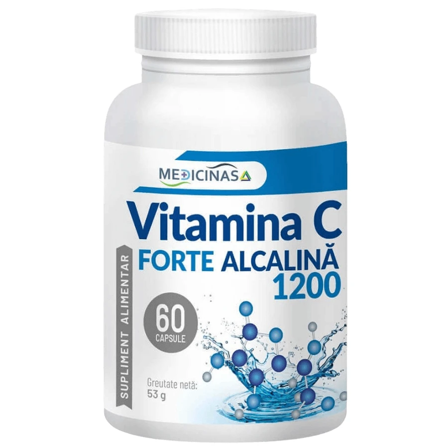 Витамин С Форте Laboratoarele Medica Vitamin C Forte Alkaline 1200 Medicinas, 60 вегетарианских капсул: цены и характеристики