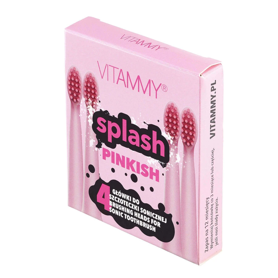 Vitammy Splash, звукові насадки для дитячої зубної щітки, рожеві, від 8 років, 4 штуки: ціни та характеристики