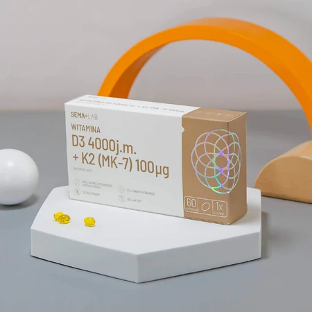 SEMA Lab Вітамін D3 4000 МО + К2 (МК-7) 100 мкг, 60 мікрокапсул: ціни та характеристики