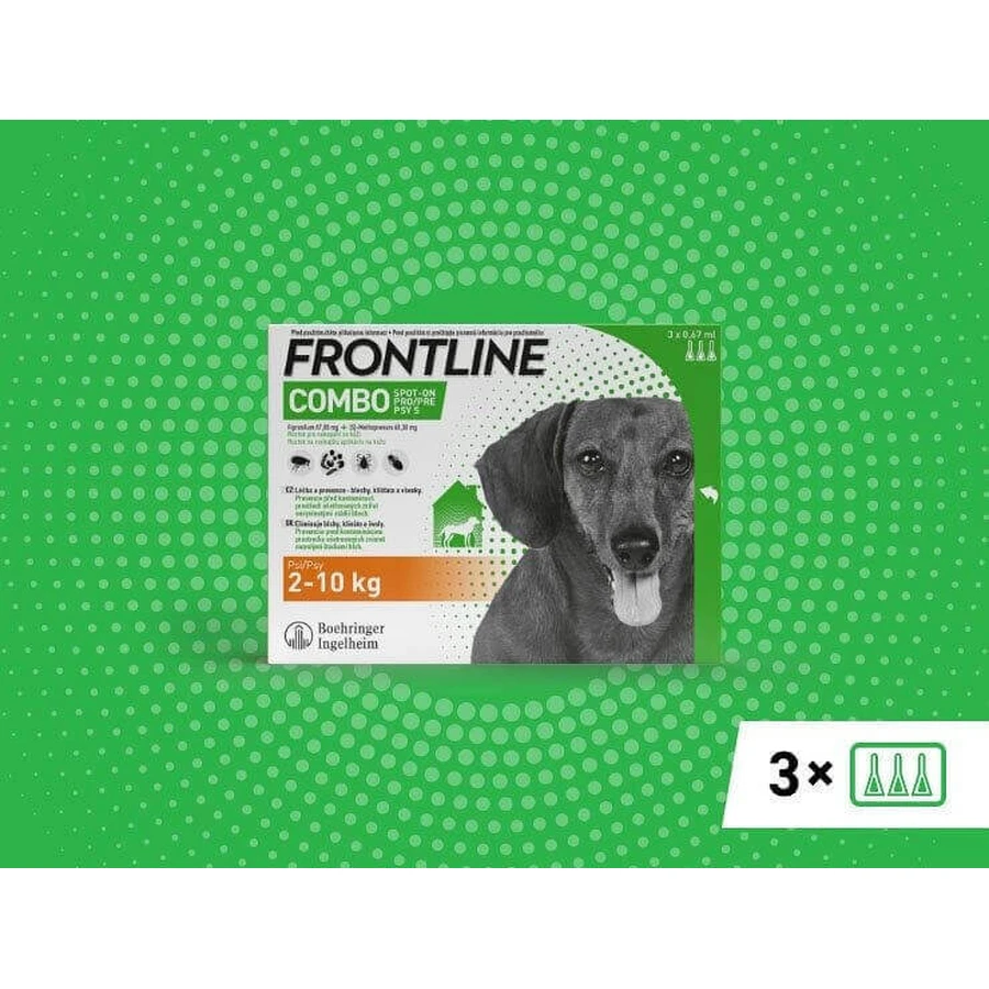 FRONTLINE COMBO spot-on for DOG M 3 x 1,34 мл 3x1,34 мл, раствор для собак: цены и характеристики