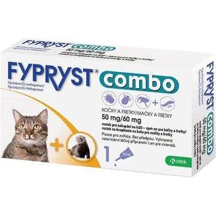 Капли Фиприст Комбо 50 мг/60 мг KRKA Fypryst Combo для кошек и хорьков, 0,5 мл