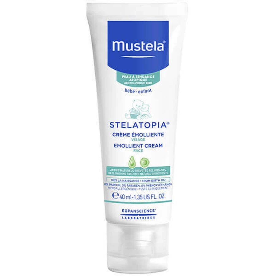 Mustela Stelatopia, увлажняющий крем для лица, для кожи с атопическим дерматитом, 40 мл: цены и характеристики