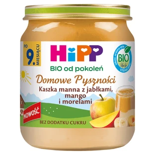 HiPP Домашнее печенье Bio, манная крупа с яблоками, манго и абрикосами, после 9 месяцев, 200 г