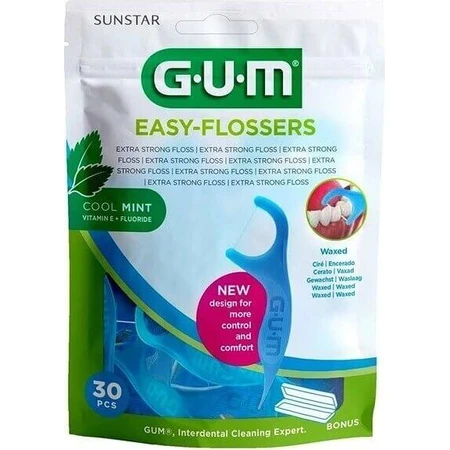Зубна нитка GUM Easy Flosser, 30 шт + дорожній чохол 1×30 шт, зубна нитка: ціни та характеристики