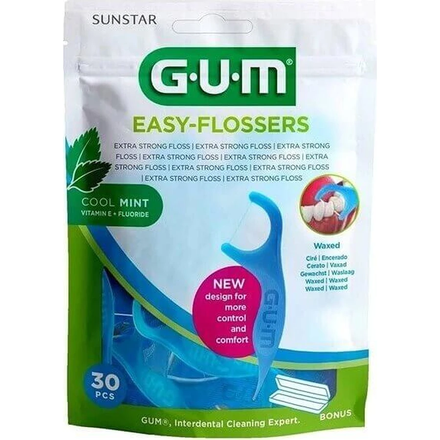 Зубна нитка GUM Easy Flosser, 30 шт + дорожній чохол 1×30 шт, зубна нитка: ціни та характеристики