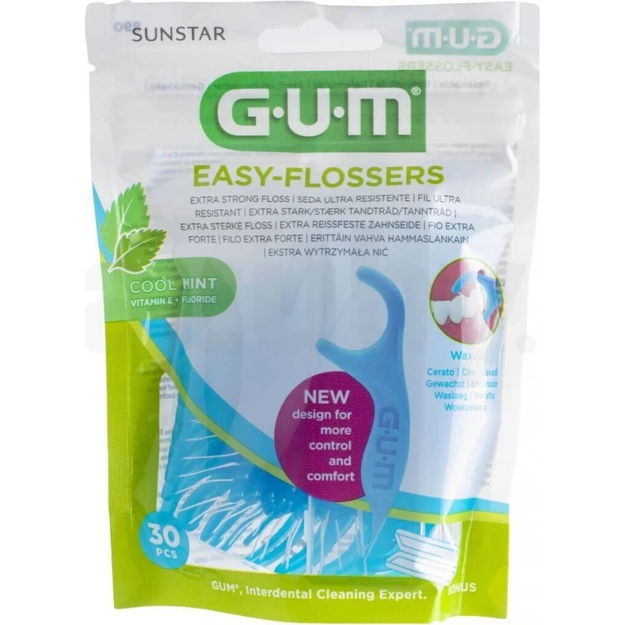 Зубна нитка GUM Easy Flosser, 30 шт + дорожній чохол 1×30 шт, зубна нитка: ціни та характеристики