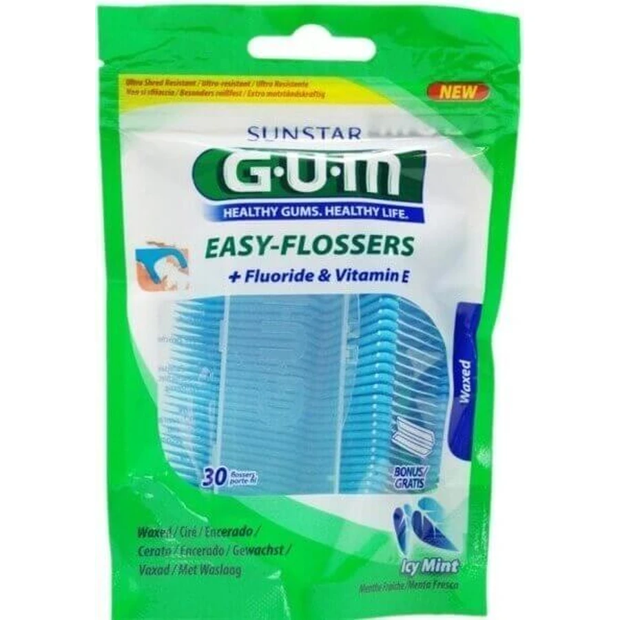 Зубна нитка GUM Easy Flosser, 30 шт + дорожній чохол 1×30 шт, зубна нитка: ціни та характеристики