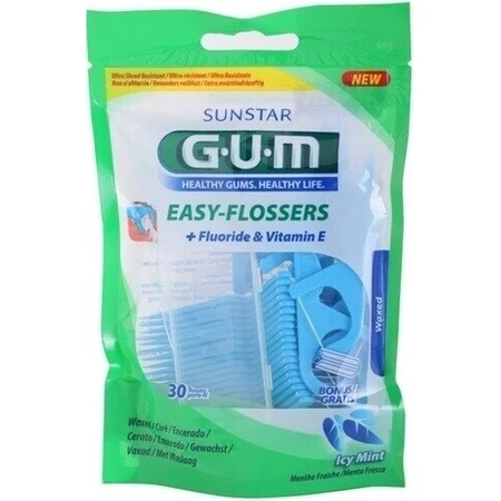Зубна нитка GUM Easy Flosser, 30 шт + дорожній чохол 1×30 шт, зубна нитка: ціни та характеристики